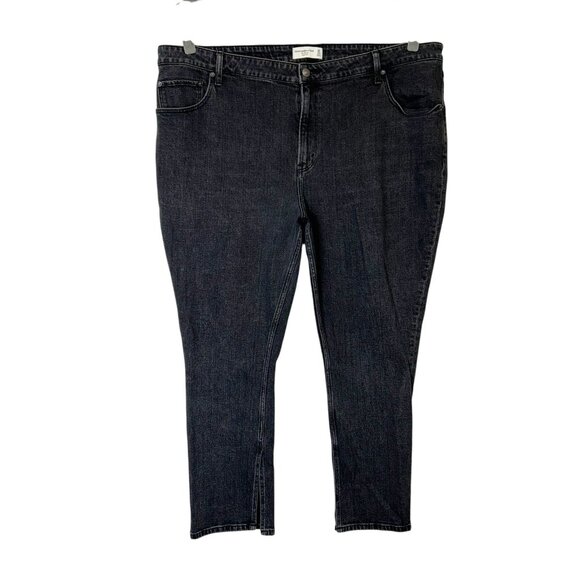Abercrombie Fitch Skinny High Rise Jeans Womens Size 22 Short Black Curve Love - Picture 1 of 9